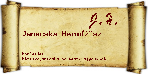 Janecska Hermész névjegykártya